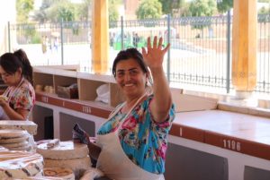 Friendly stallholder in Samarkand