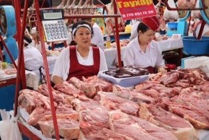 A fine selection of meat in the Green Bazaar